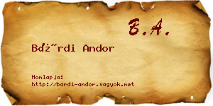 Bárdi Andor névjegykártya