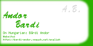 andor bardi business card